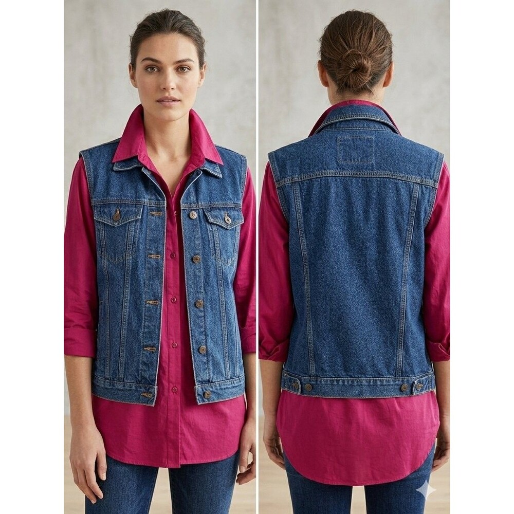 Guide Gear Denim Jean Vest M Covington Blood Red Shirt Combo Baggy 2XL Western